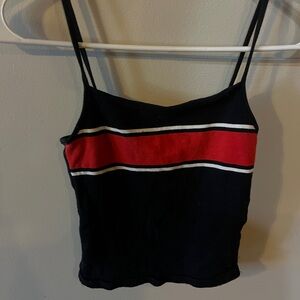 Garage black and red striped tank top Size S #summer #striped